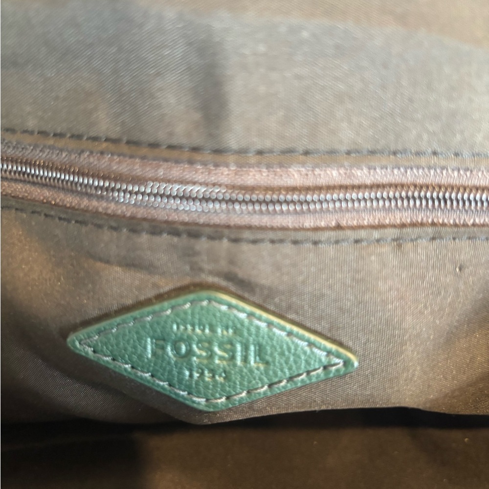 Fossil Forest Green Leather Satchel - Picture 12 of 14